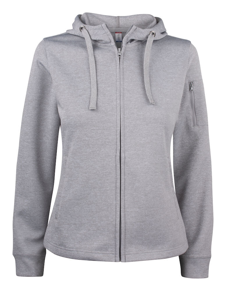 Basic Active Hoody FZ Ladies Grey Melange XS