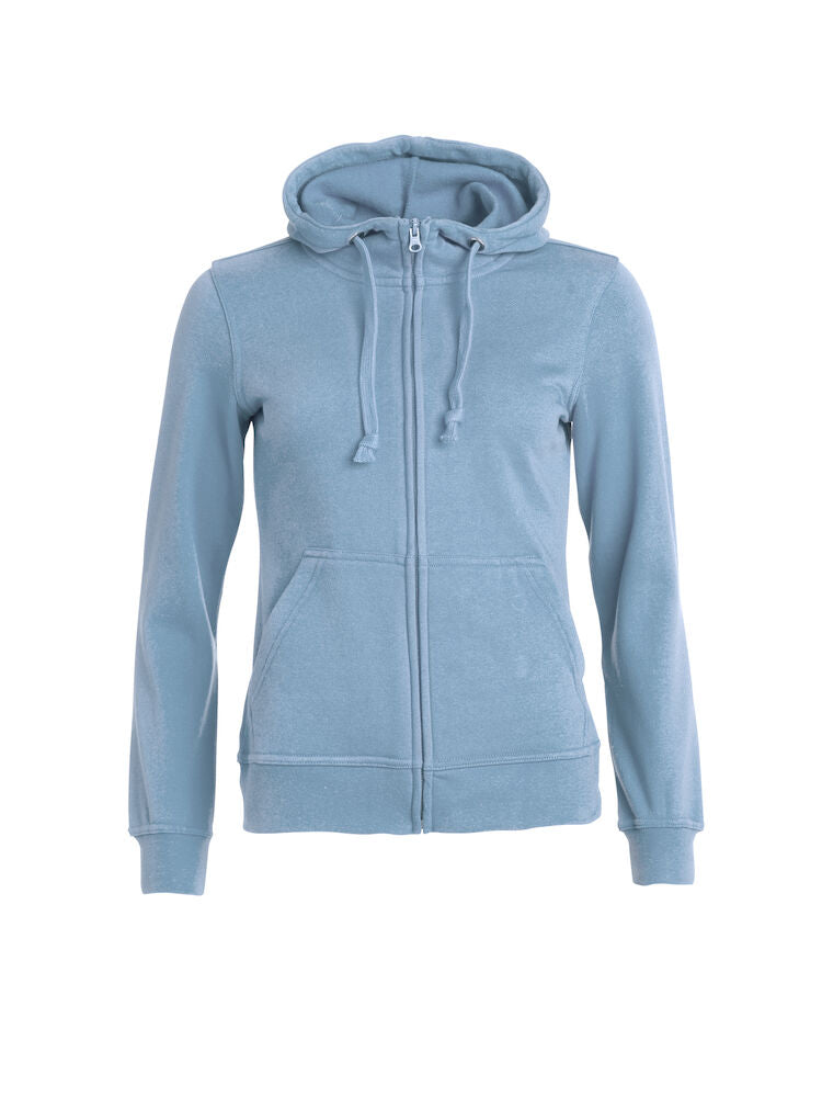 Basic Full Zip Ladies Light Blue XS