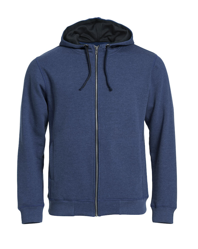 Classic Hoody Full Zip Blue Melange XS