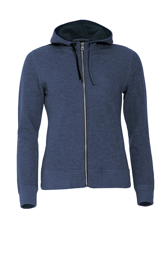 Classic Hoody Full Zip Ladies Blue Melange XS