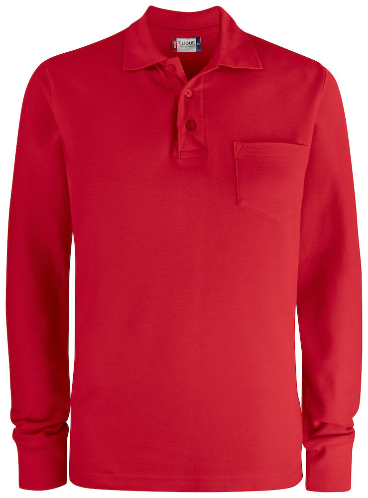 Basic Polo LS Pocket Red XS