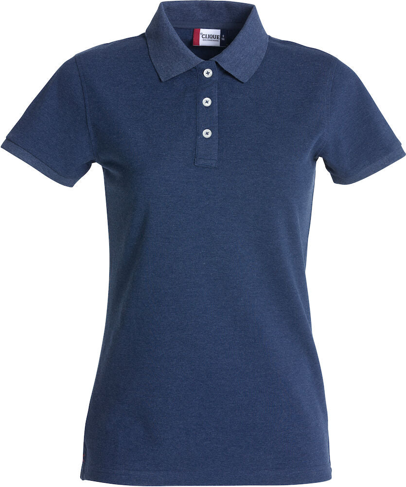 Stretch Premium Polo Ladies Blue Melange S