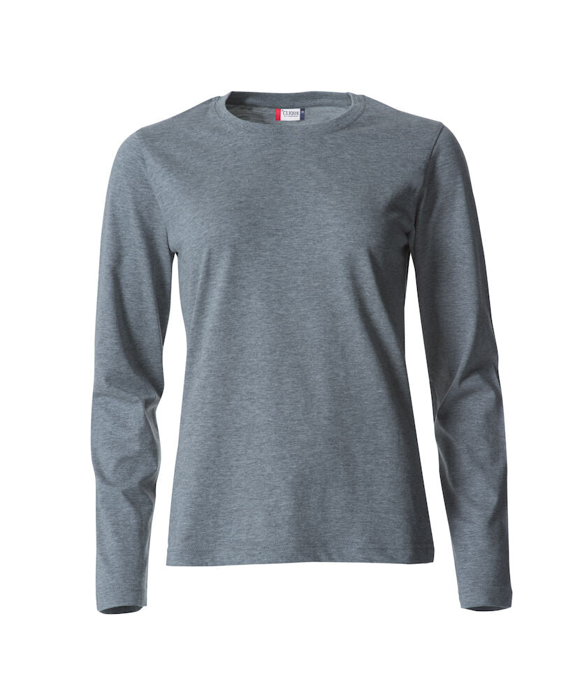 Basic-T L/S Ladies Grey Melange XS