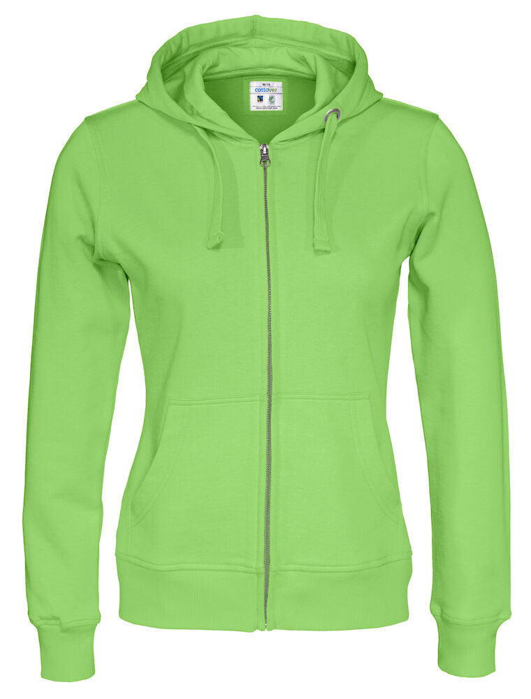 Full Zip Hood Lady (GOTS) Green XS