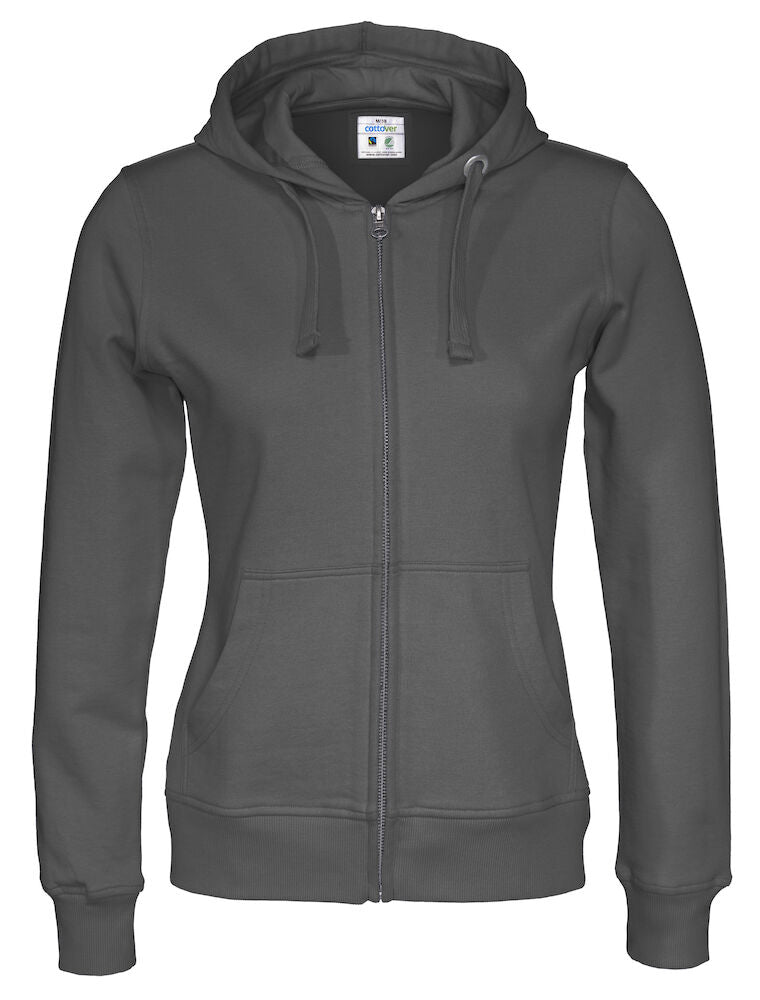 Full Zip Hood Lady (GOTS) Charcoal XS