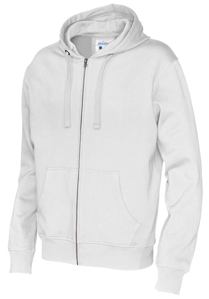 Full Zip Hood Man White