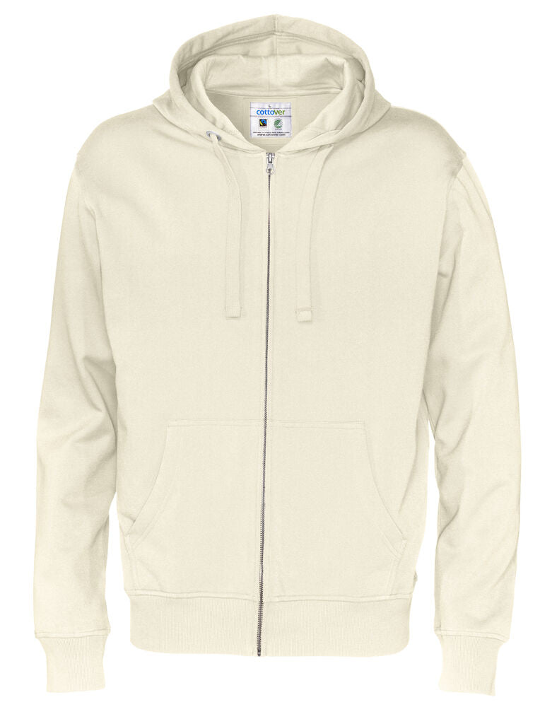 Full Zip Hood Man (GOTS) Off White S