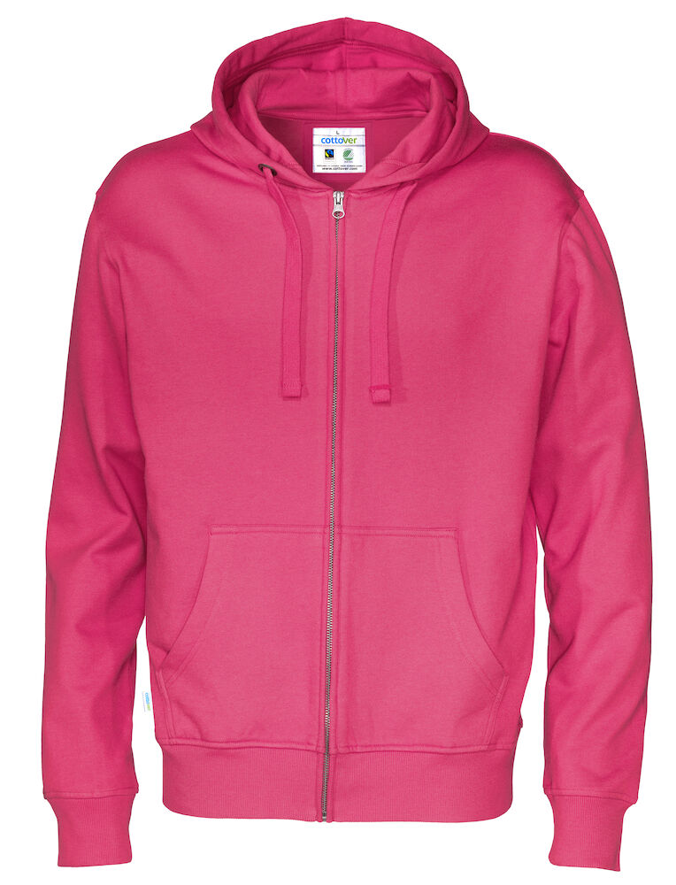 Full Zip Hood Man (GOTS) Dark Cerise S