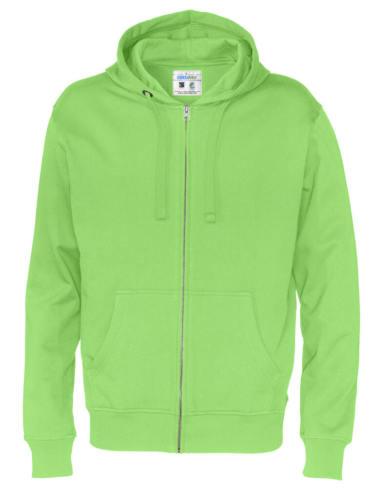Full Zip Hood Man (GOTS) Green S