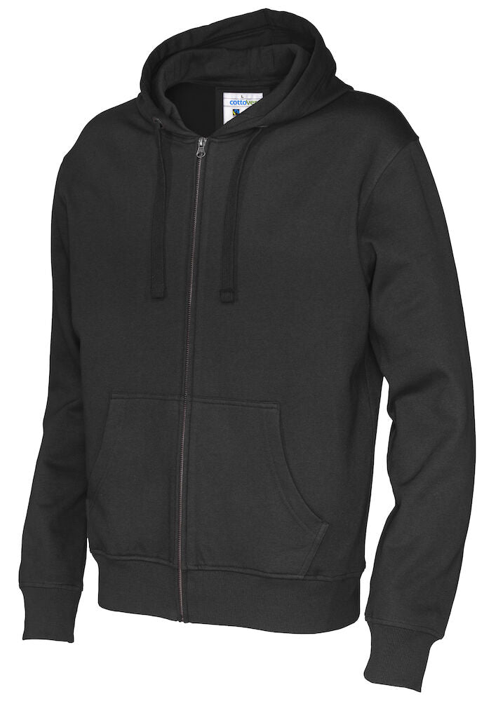 Full Zip Hood Man Black