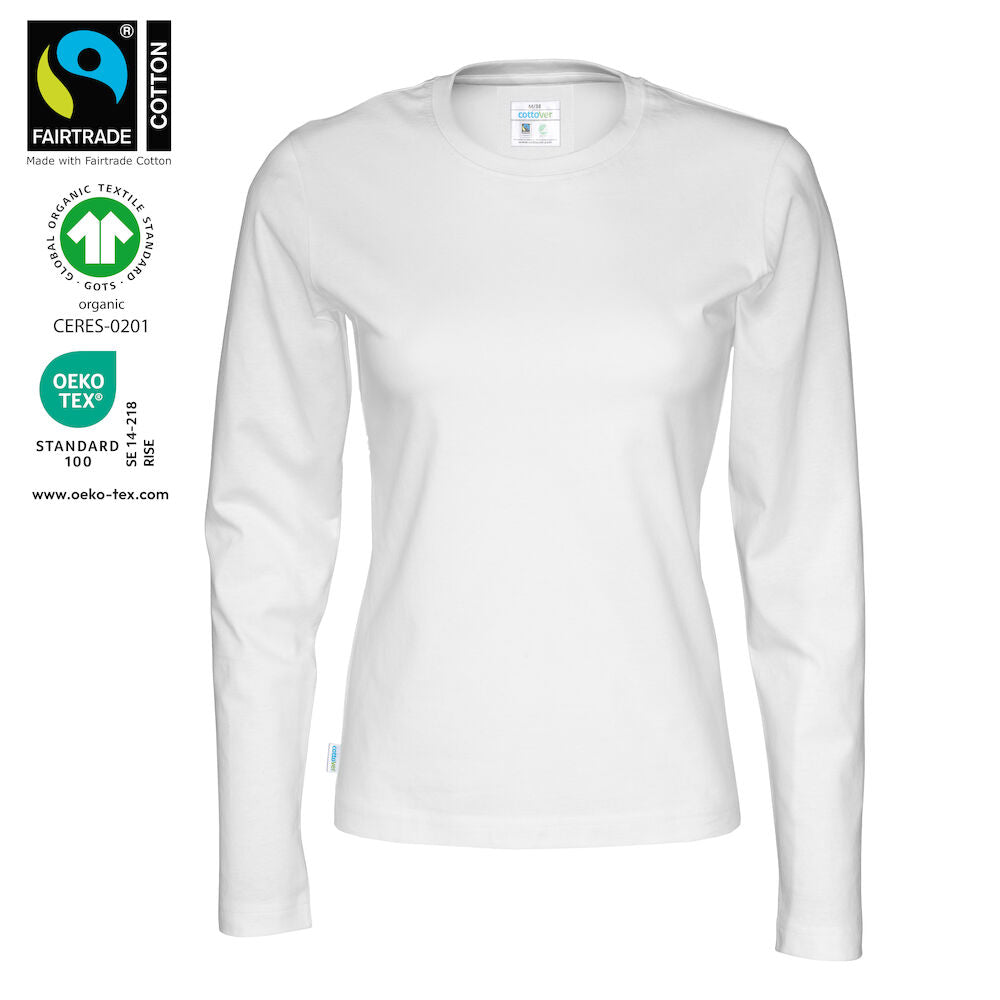 T-Shirt LS Lady (GOTS) White XS