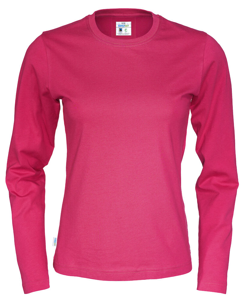 T-Shirt LS Lady (GOTS) Dark Cerise XS