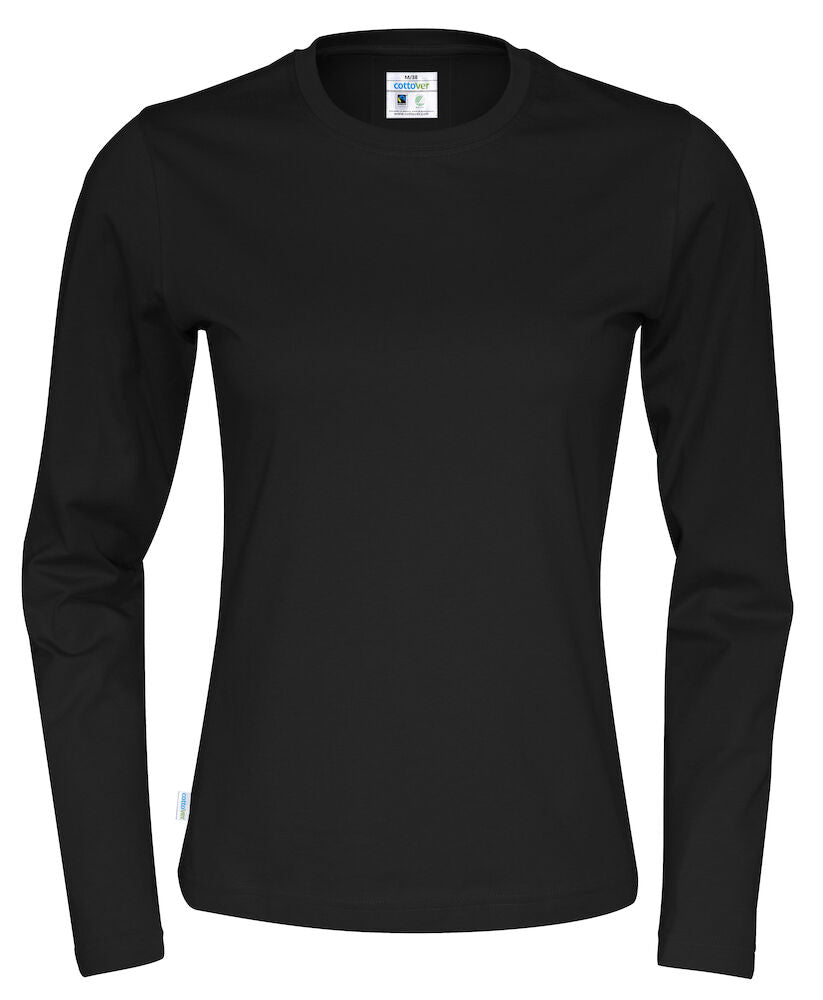 T-Shirt LS Lady (GOTS) Black XS