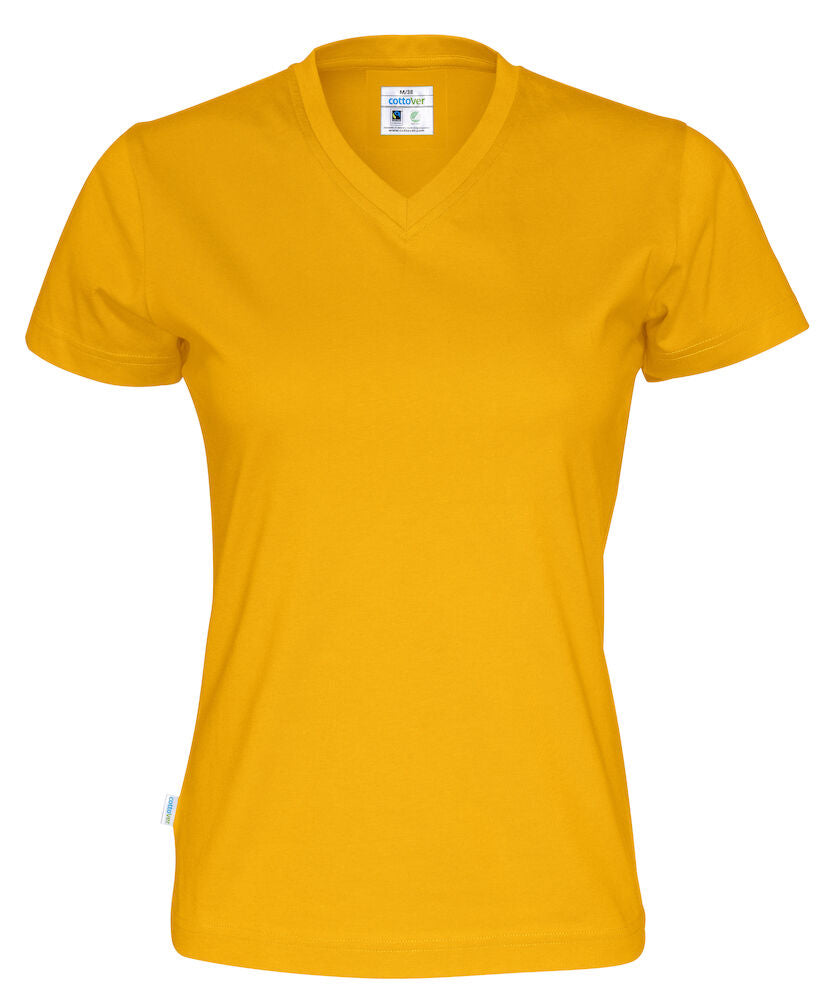 T-shirt V-neck Lady (GOTS) Yellow XS