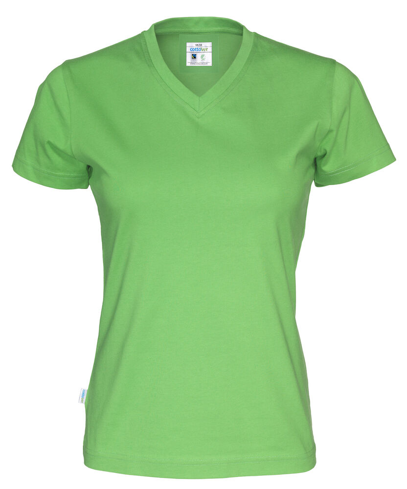 T-shirt V-neck Lady (GOTS) Green XS