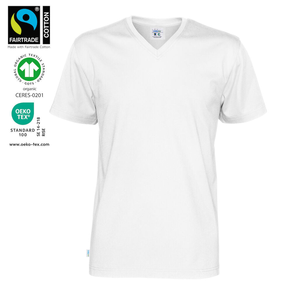 T-shirt V-neck Man (GOTS) White S