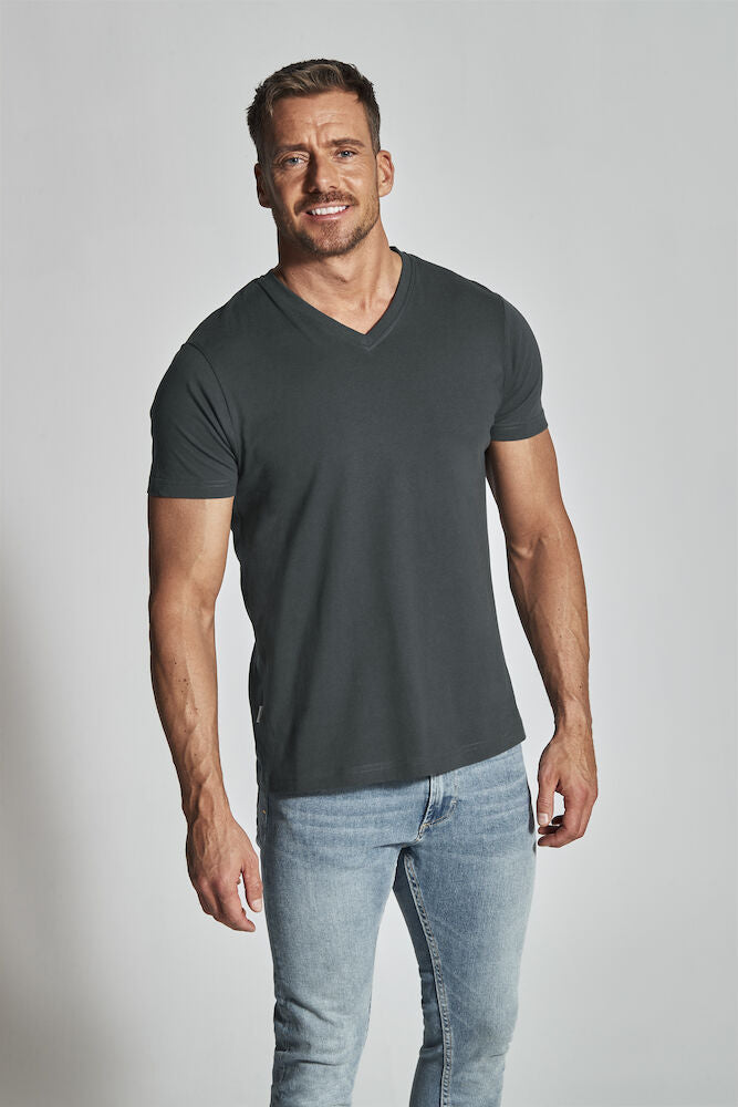 T-Shirt V-Neck Man Charcoal