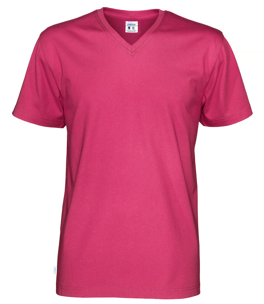 T-shirt V-neck Man (GOTS) Dark Cerise S