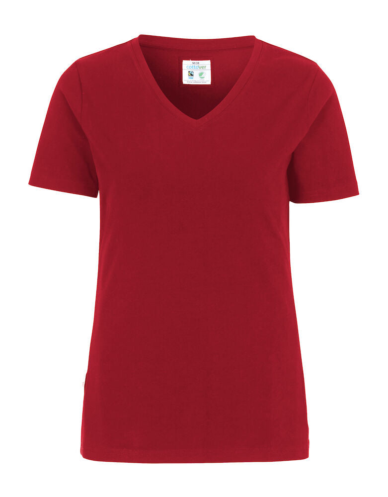 Stretch V-Neck Lady (GOTS) Red XS