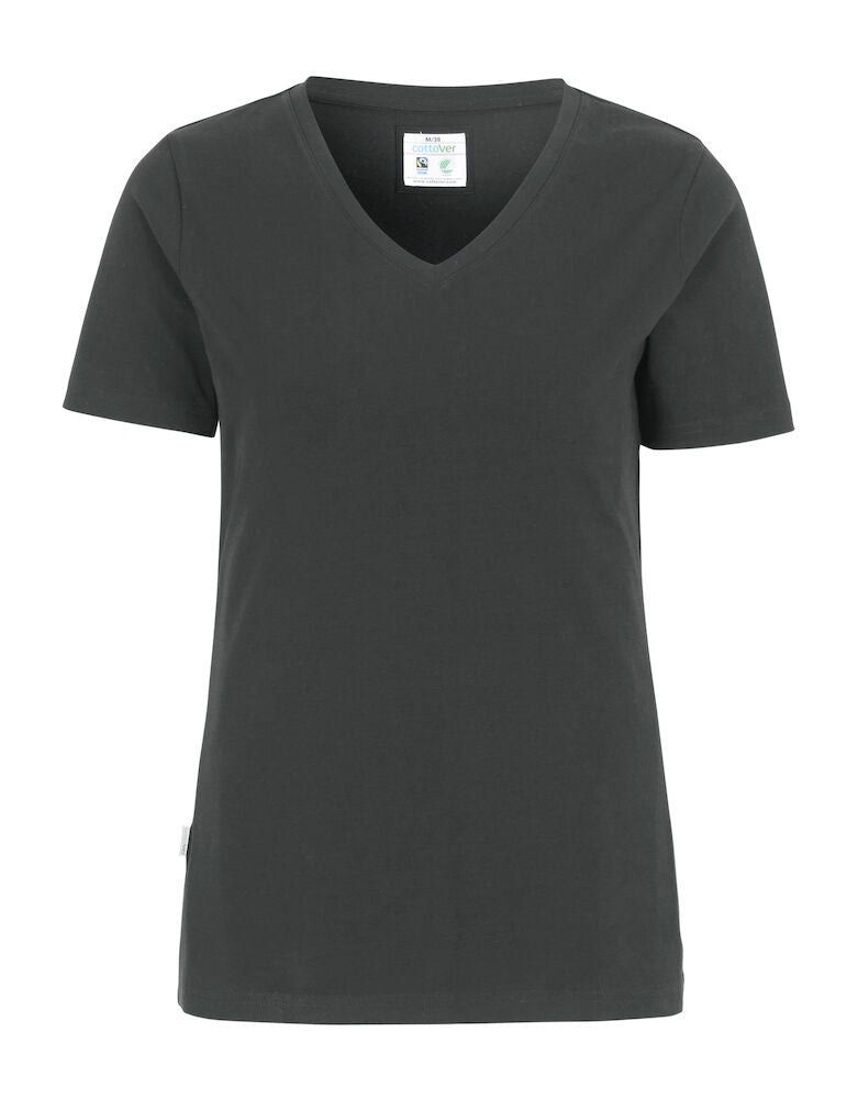 Stretch V-Neck Lady (GOTS) Charcoal XS