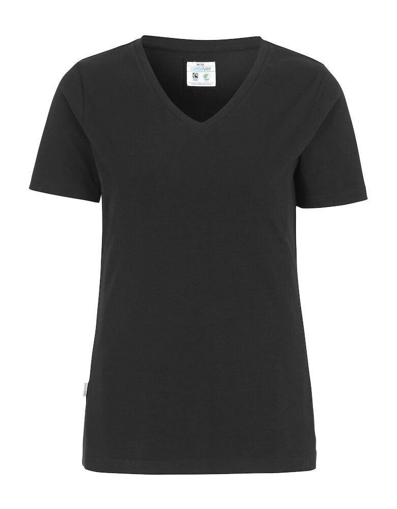 Stretch V-Neck Lady (GOTS) Black XS