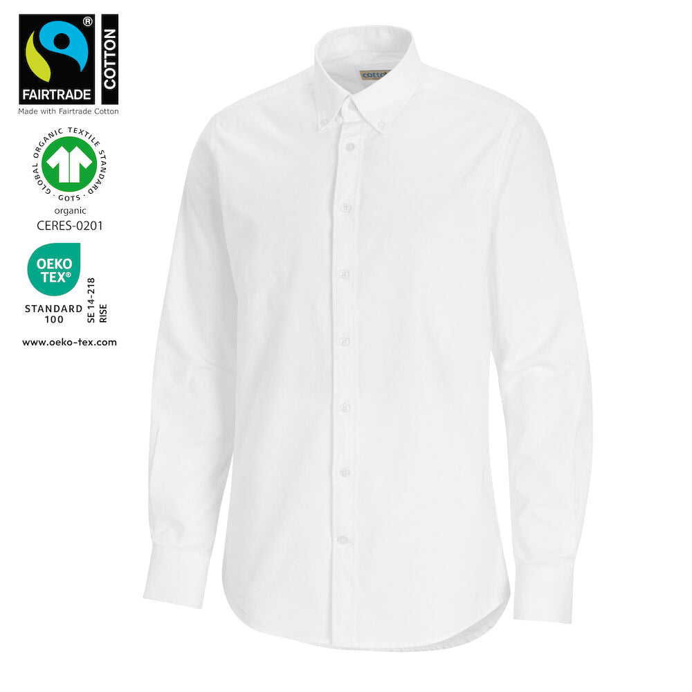 Oxford Shirt L/S Man (GOTS) White XS-35/36