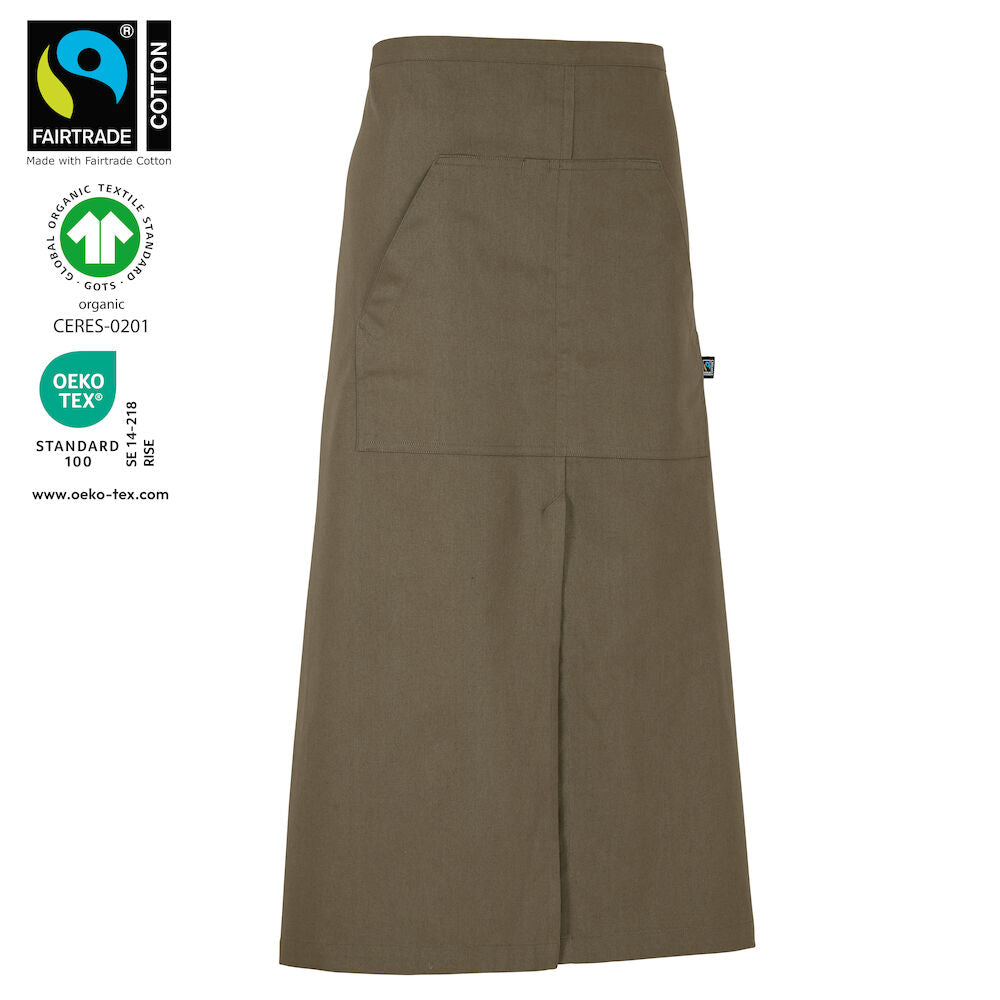 Waist Apron Long (GOTS) Dark Olive One size