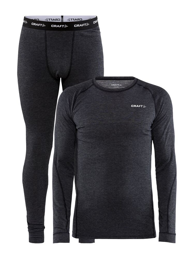 Core Wool Merino Set M Black Melange S