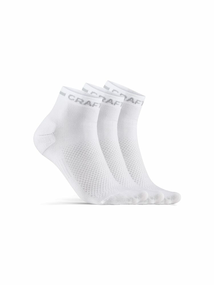 Core Dry Mid Sock 3-pack White 34/36