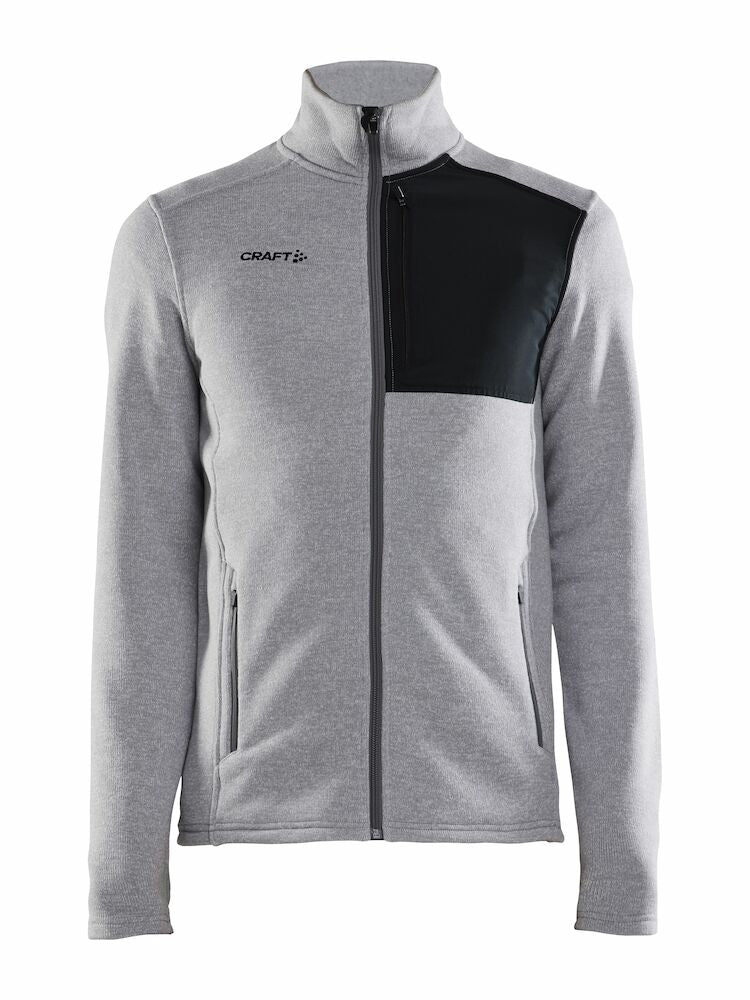Adv Explore Heavy Fleece Jkt M Grey Melange-Bl S