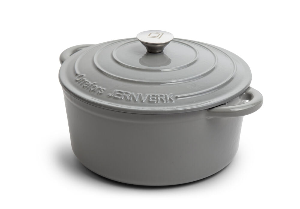 OJ Cast Iron Pot 5 litre Light Grey 0