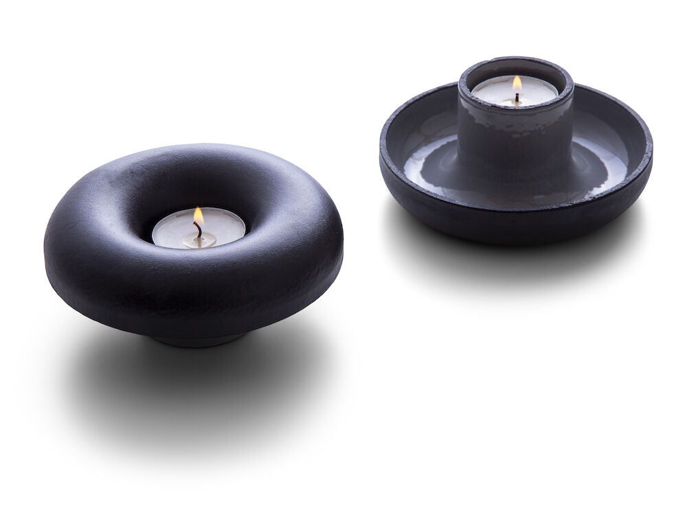 Cast Iron Candle Holder 2-Pack Black 0