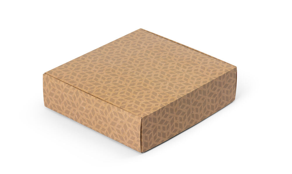 KARTONG BRUN MÖNSTRAD 34x32x9 White