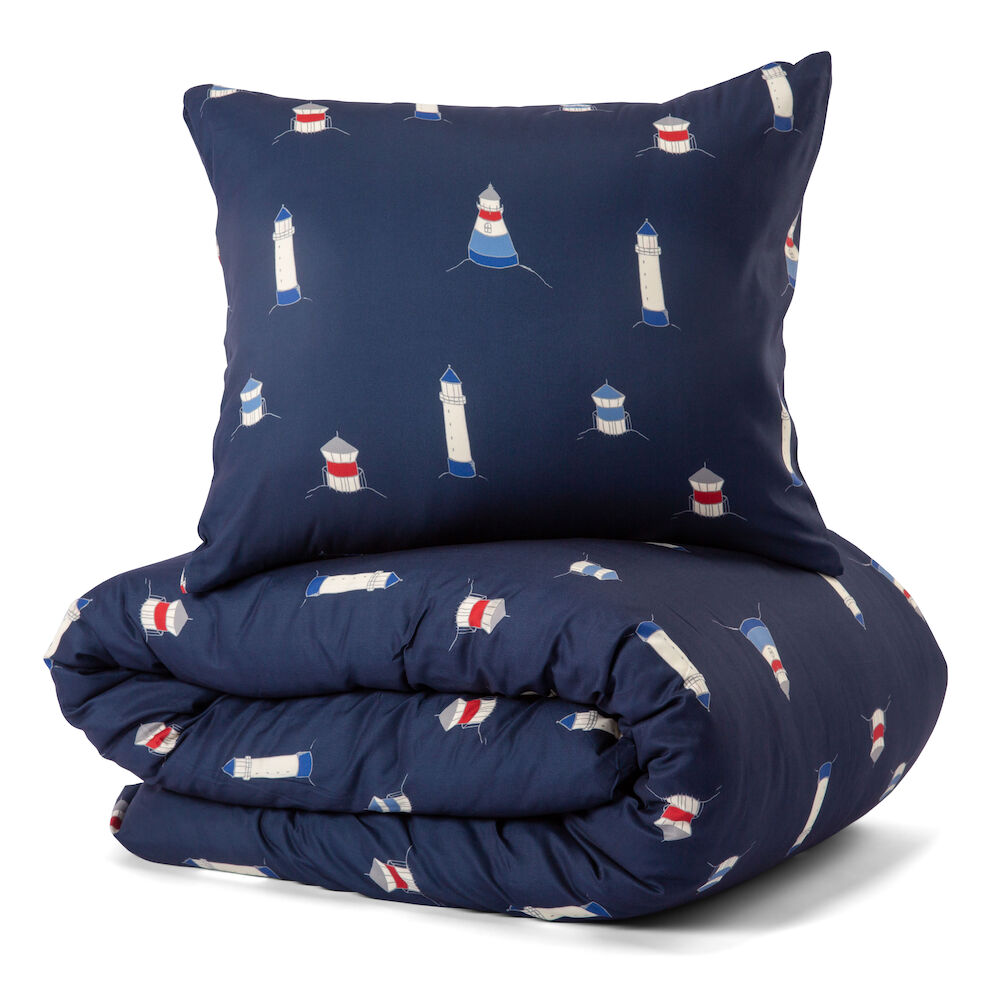 Bed Set Karlsvik Micro Fibre Navy 150x210CM