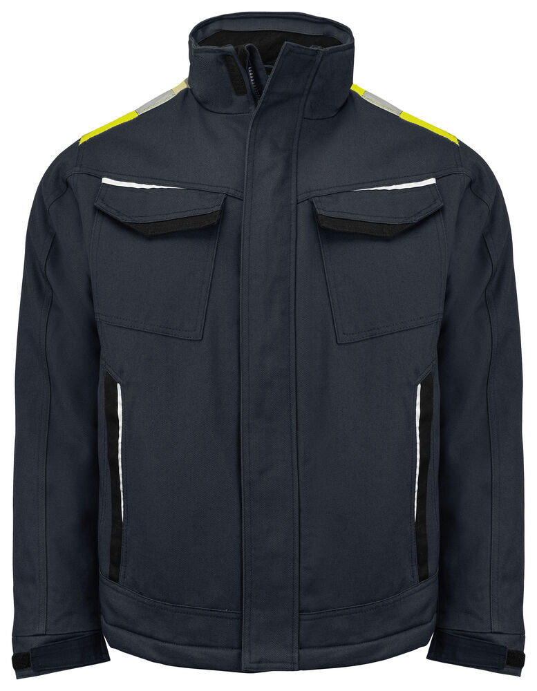 5438 Padded Jacket Black/HV Yel S
