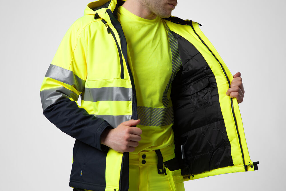 6419 Softshelljakke EN ISO 20471 Kl 3/2