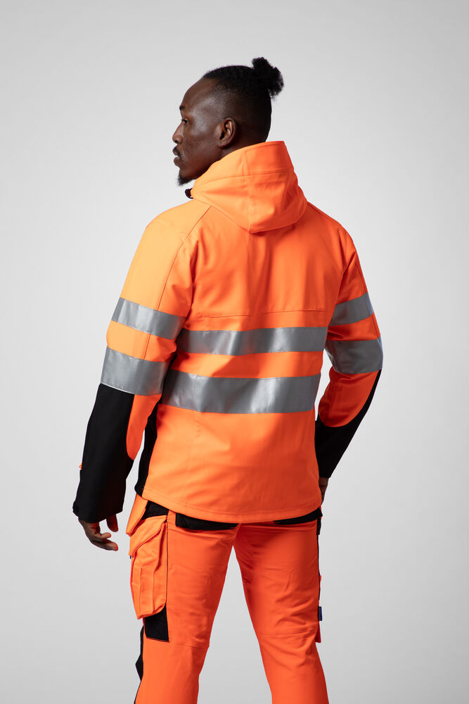 6419 Softshelljakke EN ISO 20471 Kl 3/2