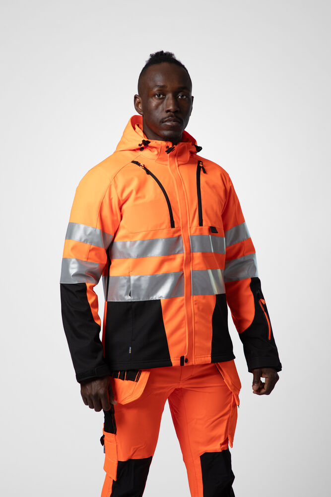 6420 Softshelljakke EN ISO 20471 Kl 3/2 fôret