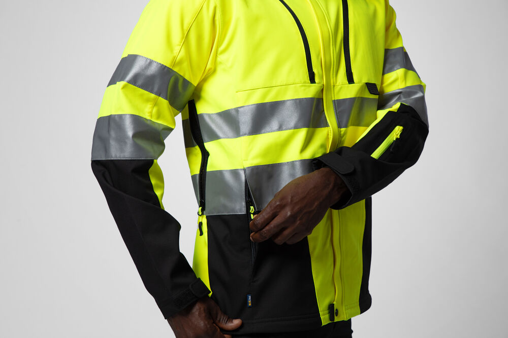 6419 Softshelljakke EN ISO 20471 Kl 3/2