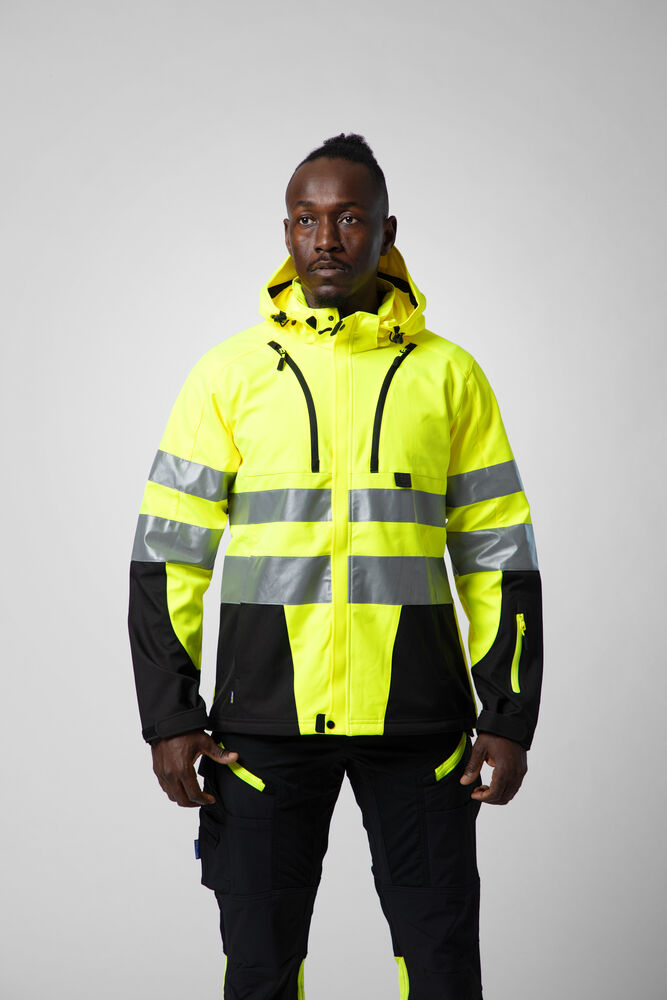 6419 Softshelljakke EN ISO 20471 Kl 3/2