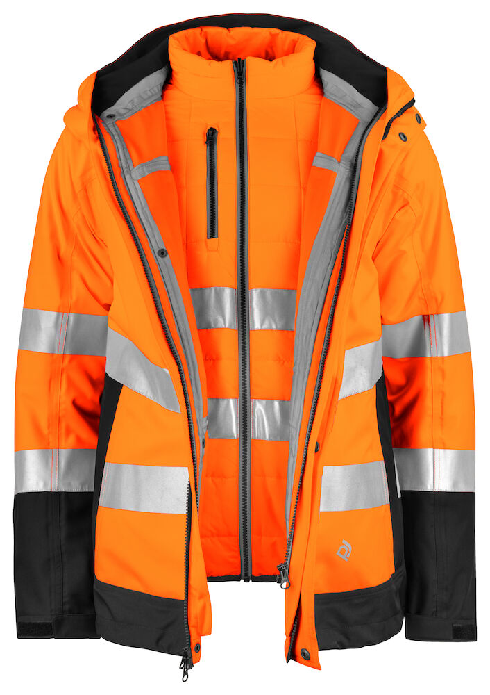 6445 Jacket 3-in-1 Hi Viz Orange/Black XS