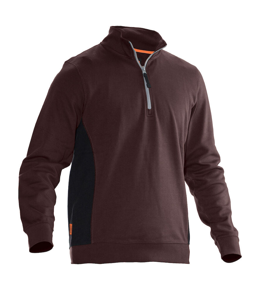 Sweatshirt 1/2 Zip Brown/Black XS