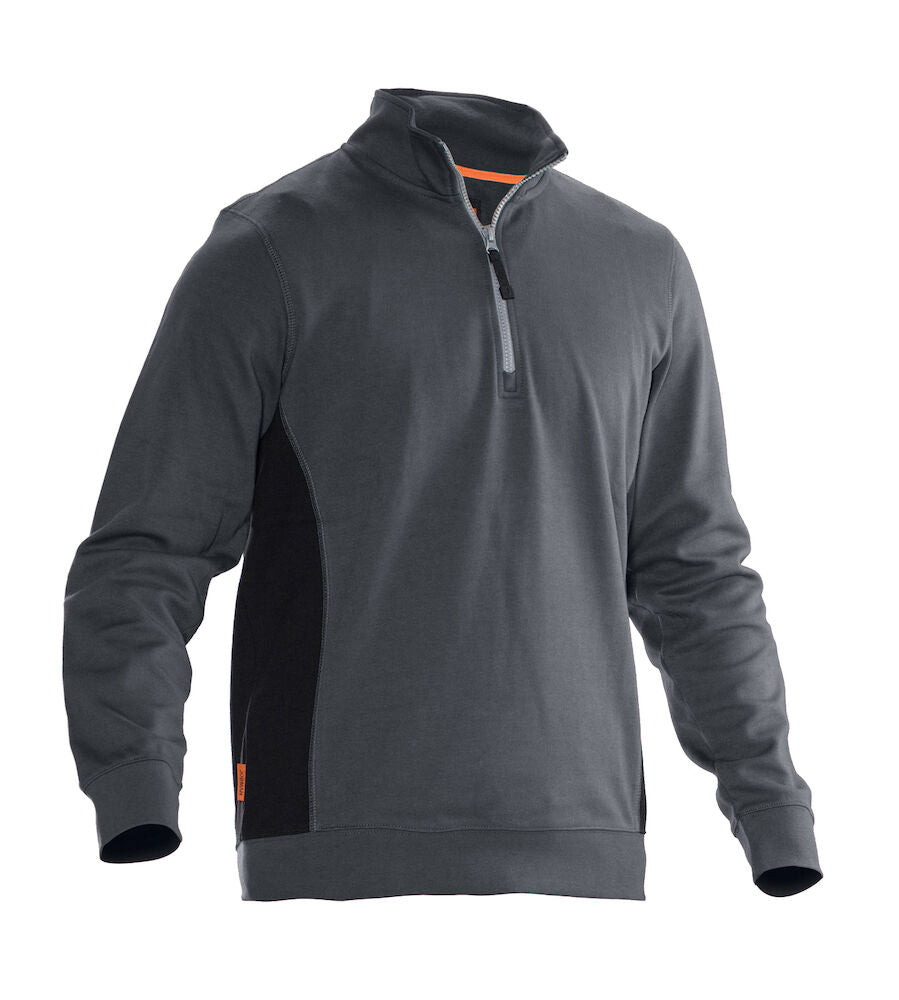 Sweatshirt 1/2 Zip Dark Grey/Bl XXS