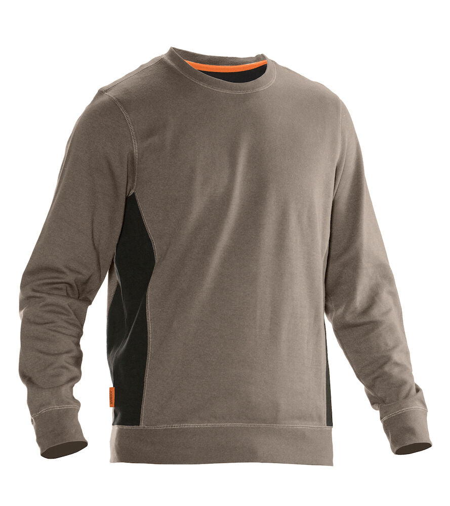 Sweatshirt Roundneck Khaki/Black XS