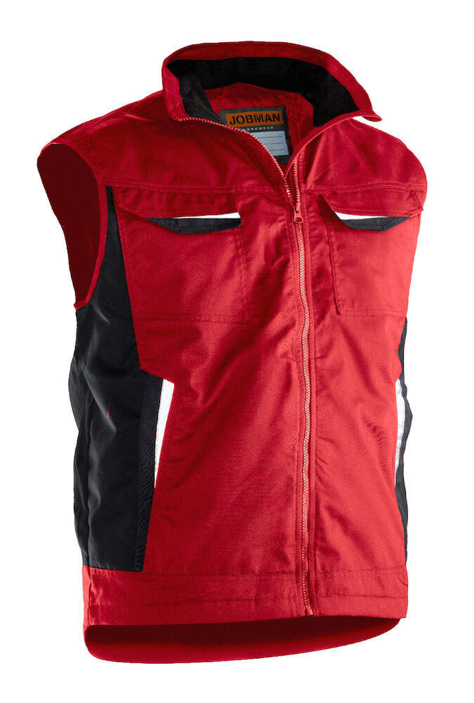 Poly Cotton Padded Vest Red XS
