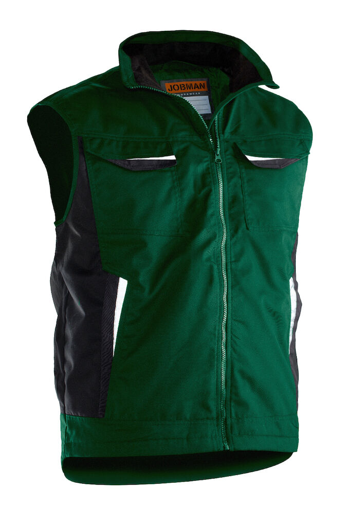 Poly Cotton Padded Vest Forest Green XS