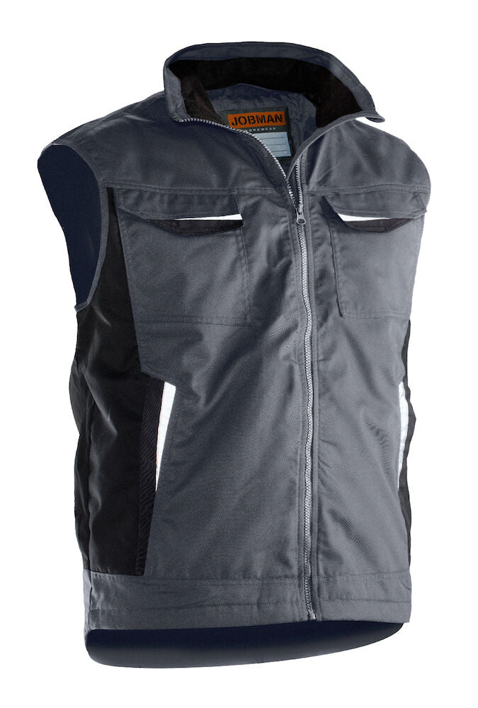 Poly Cotton Padded Vest Dark Grey XS