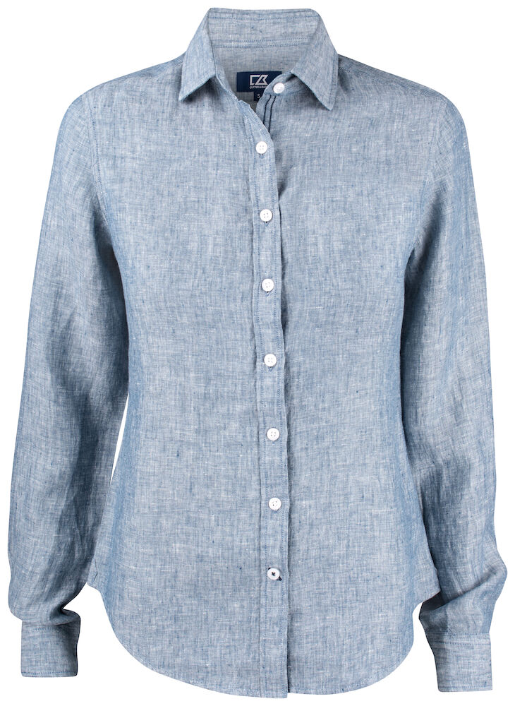 Summerland Linen Shirt Ladies Denim Blue XS