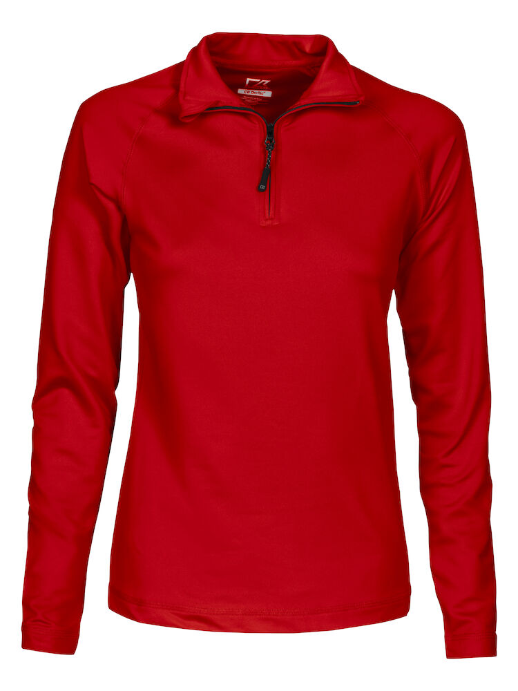 Coos Bay Half Zip Ladies Red XS
