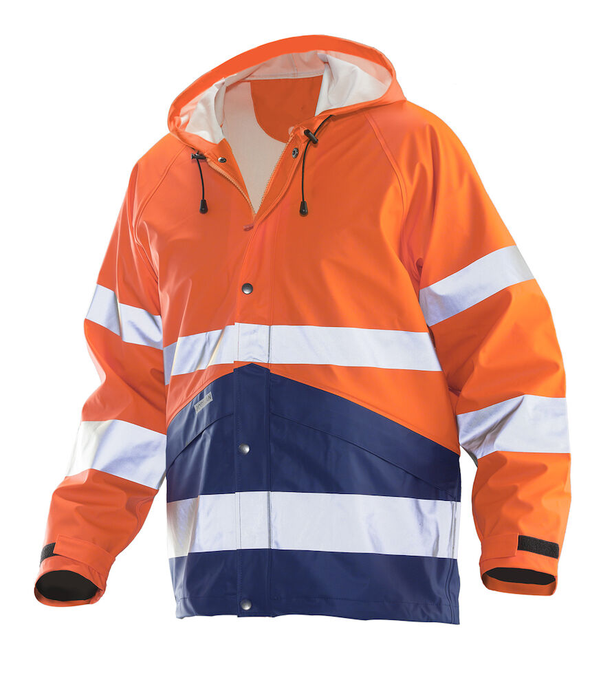 HV Regnjakke KL3 Orange/Marine S